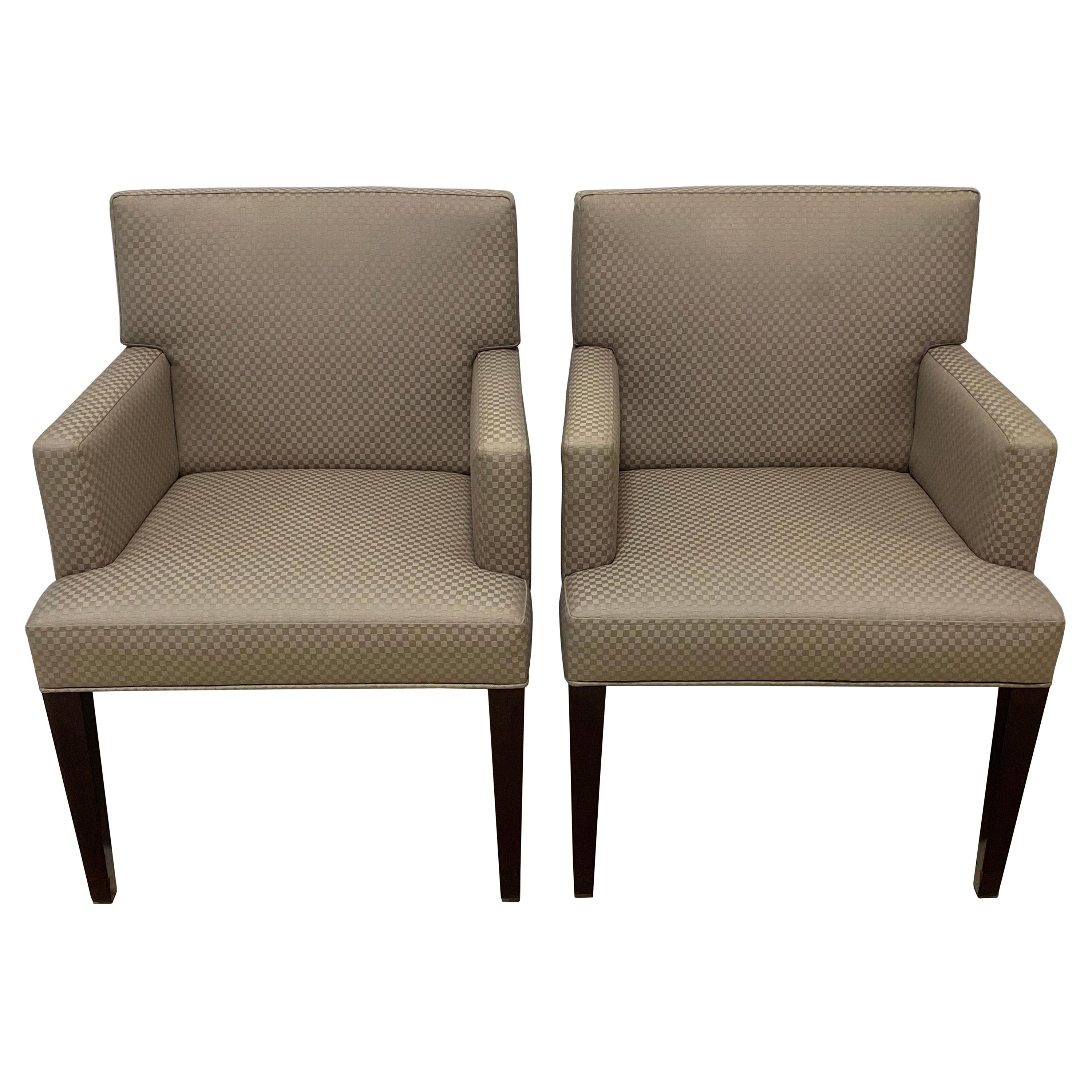 Four HBF Stamped Covered Upholstered Armchairs by Pace