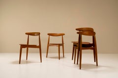 Quatre chaises à manger 'Heart' de Hans Wegner, modèle FH4103 pour Fritz Hansen, années 1950