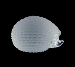 Quatre hiboux en verre d'art transparent. Depuis les années 1970/1980.