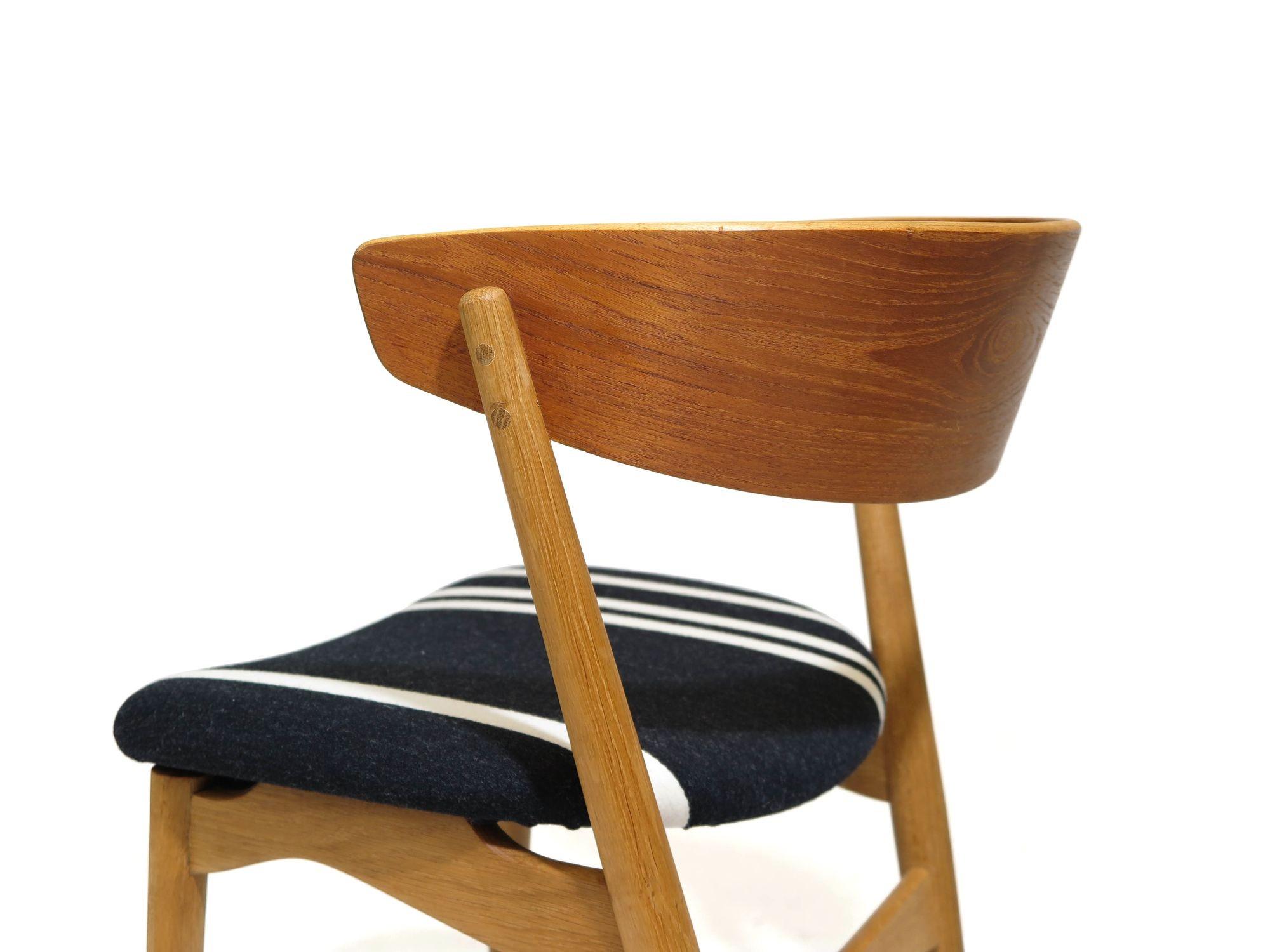 Danish Four Helge Sibast for Sibast Møbler Teak Oak Dining Chairs For Sale