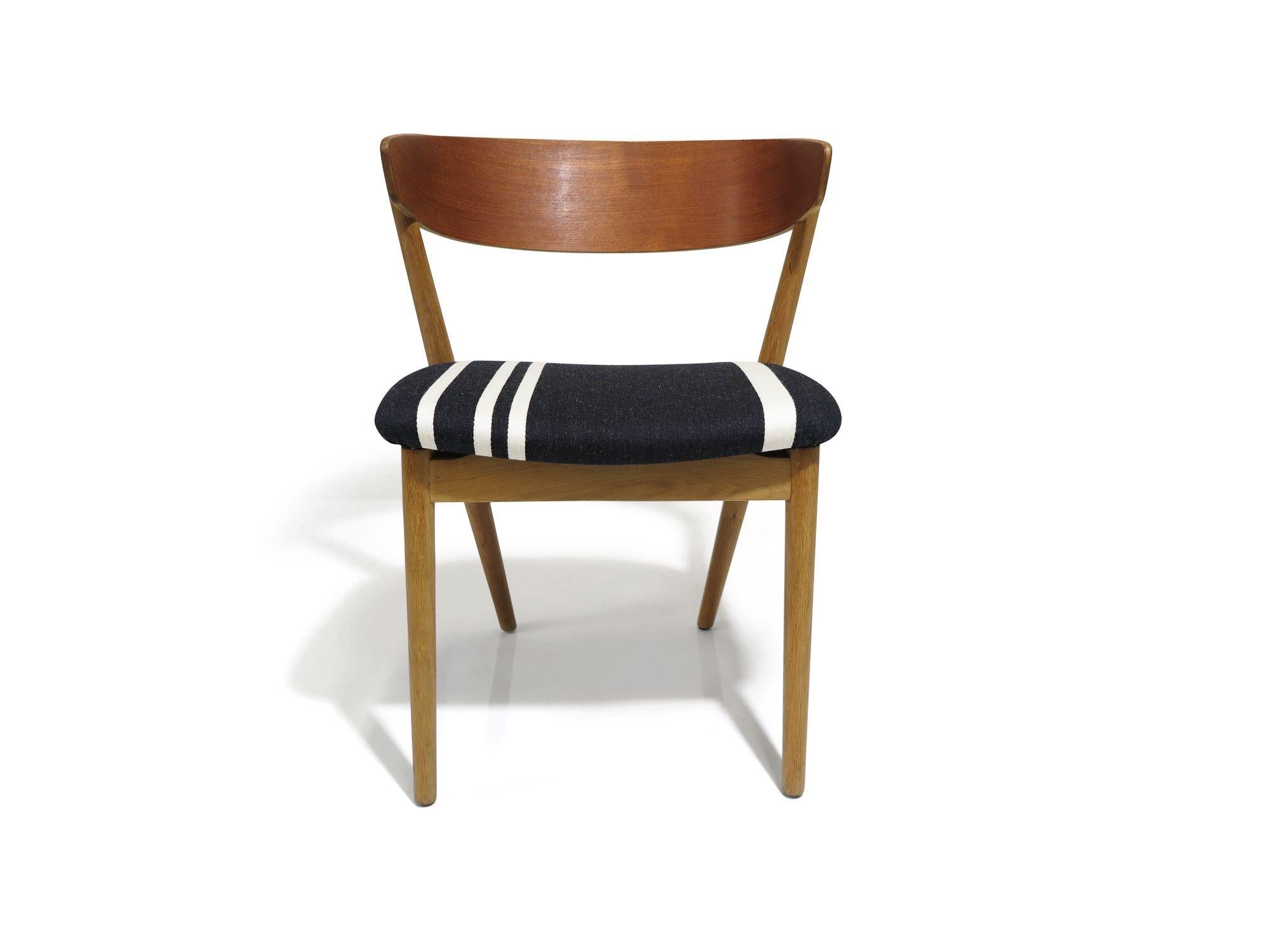 20th Century Four Helge Sibast for Sibast Møbler Teak Oak Dining Chairs For Sale