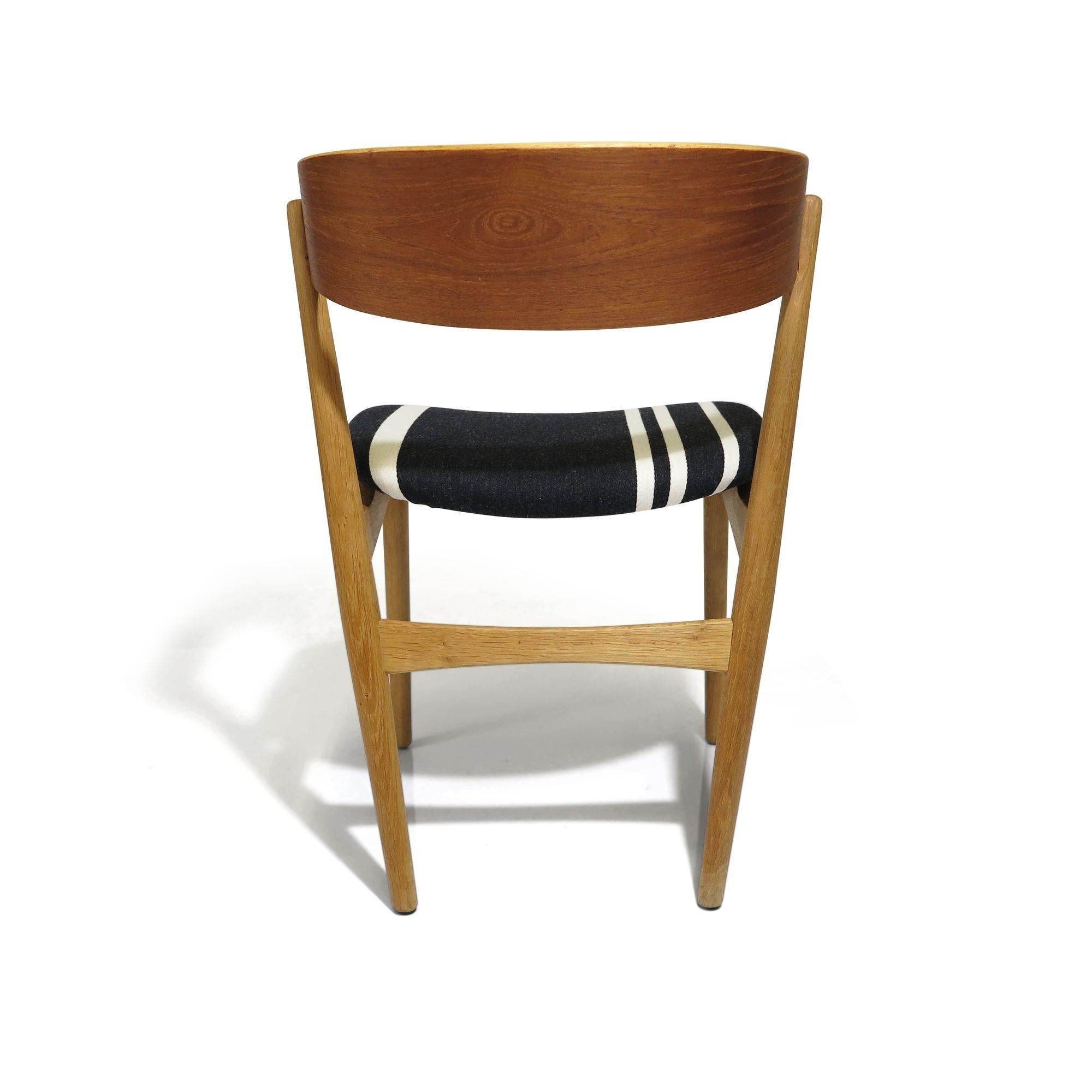 Four Helge Sibast for Sibast Møbler Teak Oak Dining Chairs For Sale 1