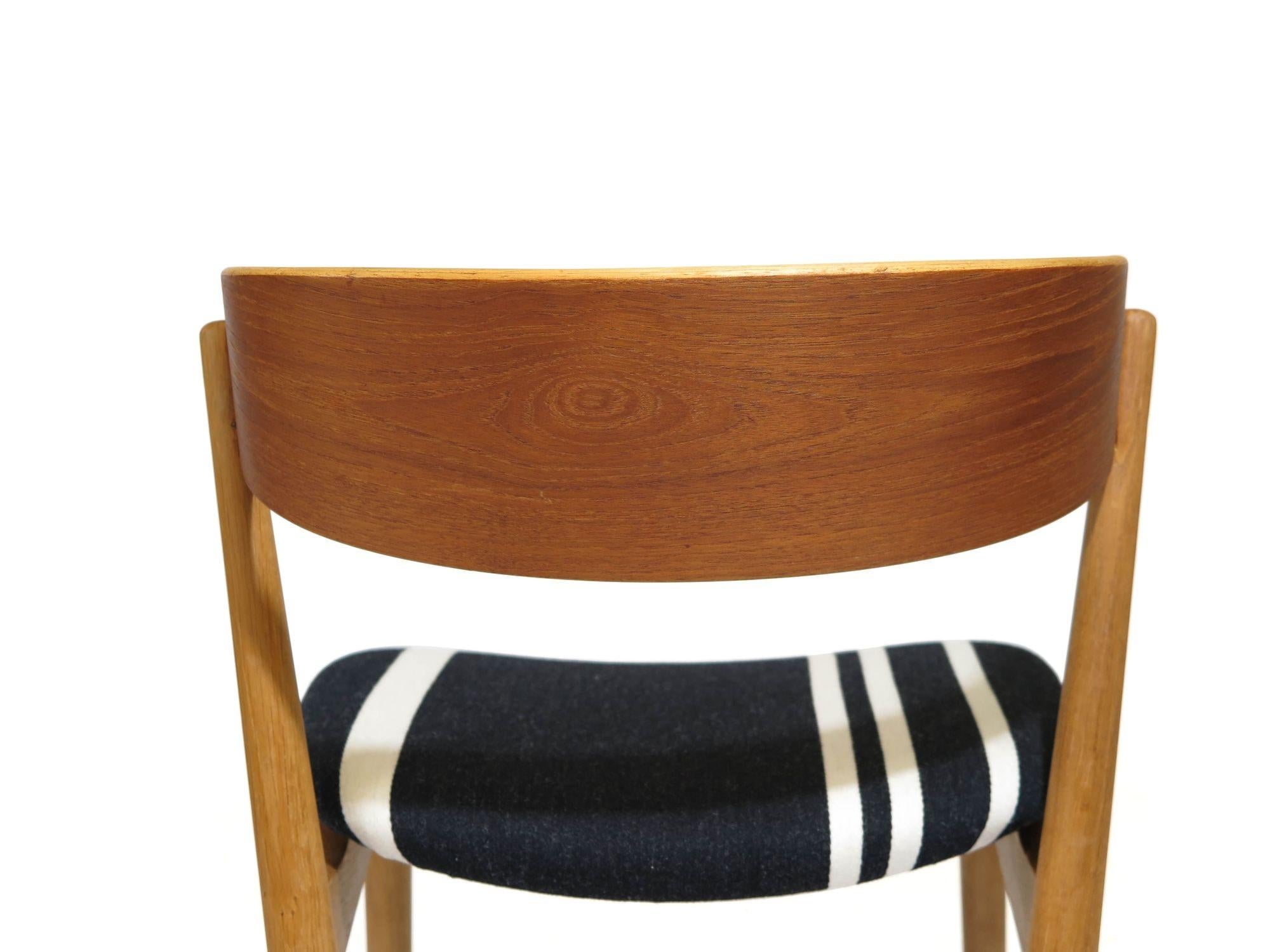 Four Helge Sibast for Sibast Møbler Teak Oak Dining Chairs For Sale 2