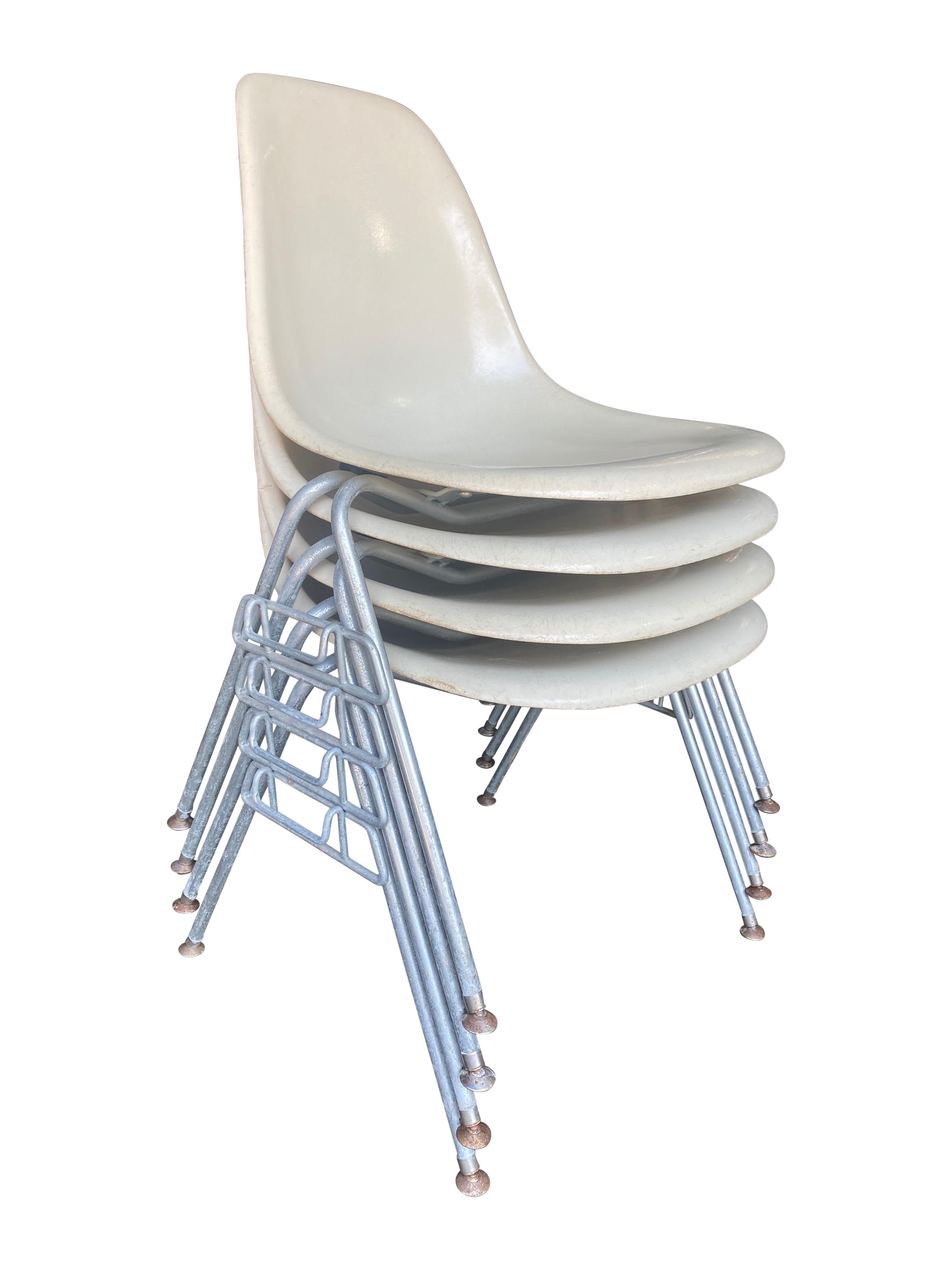 GLIDES 2 ORIGINAL HERMAN MILLER EAMES Fiberglass Shell Stacking Chair Glides 