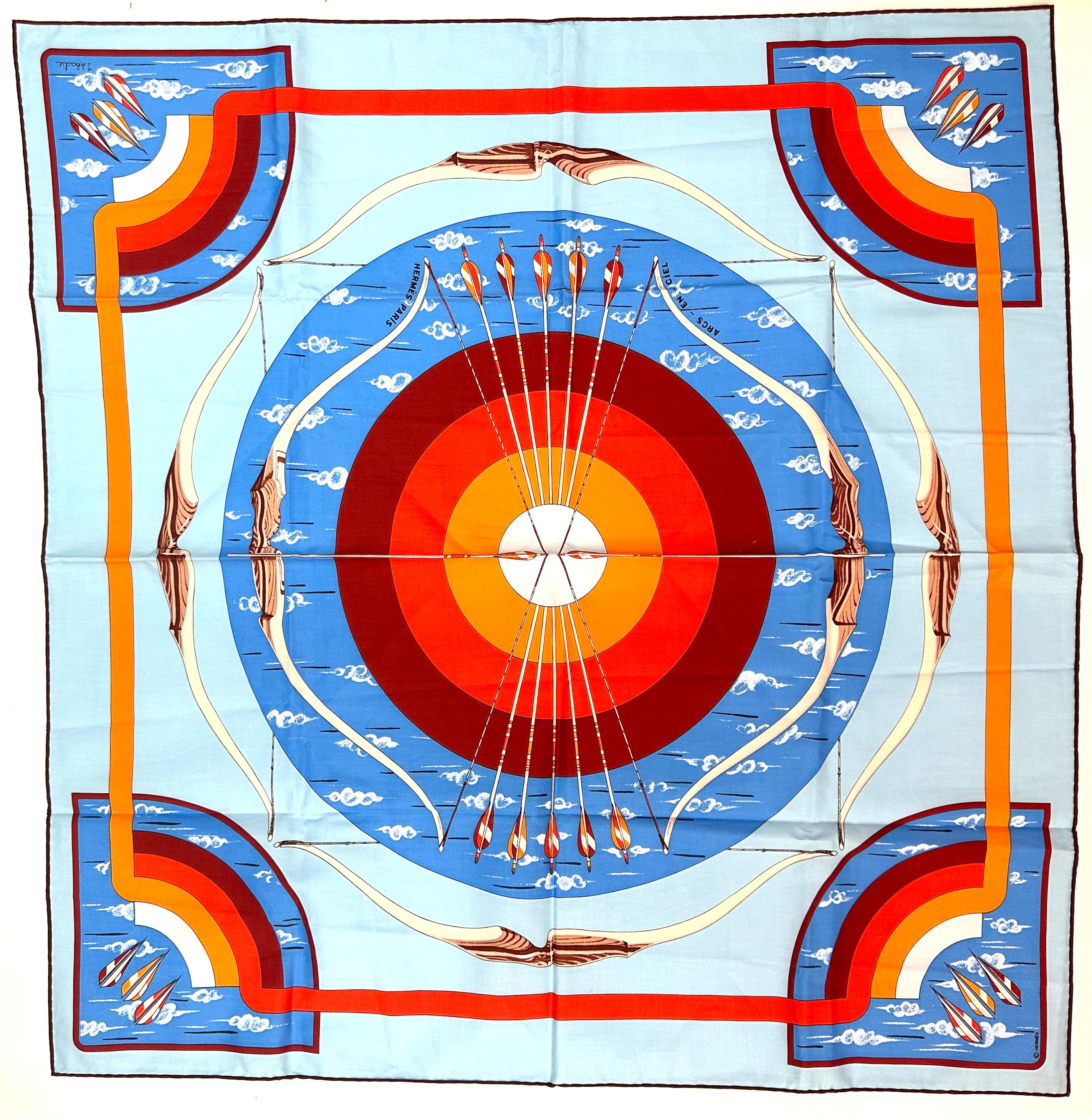 Red Four Hermes Cotton Scarves