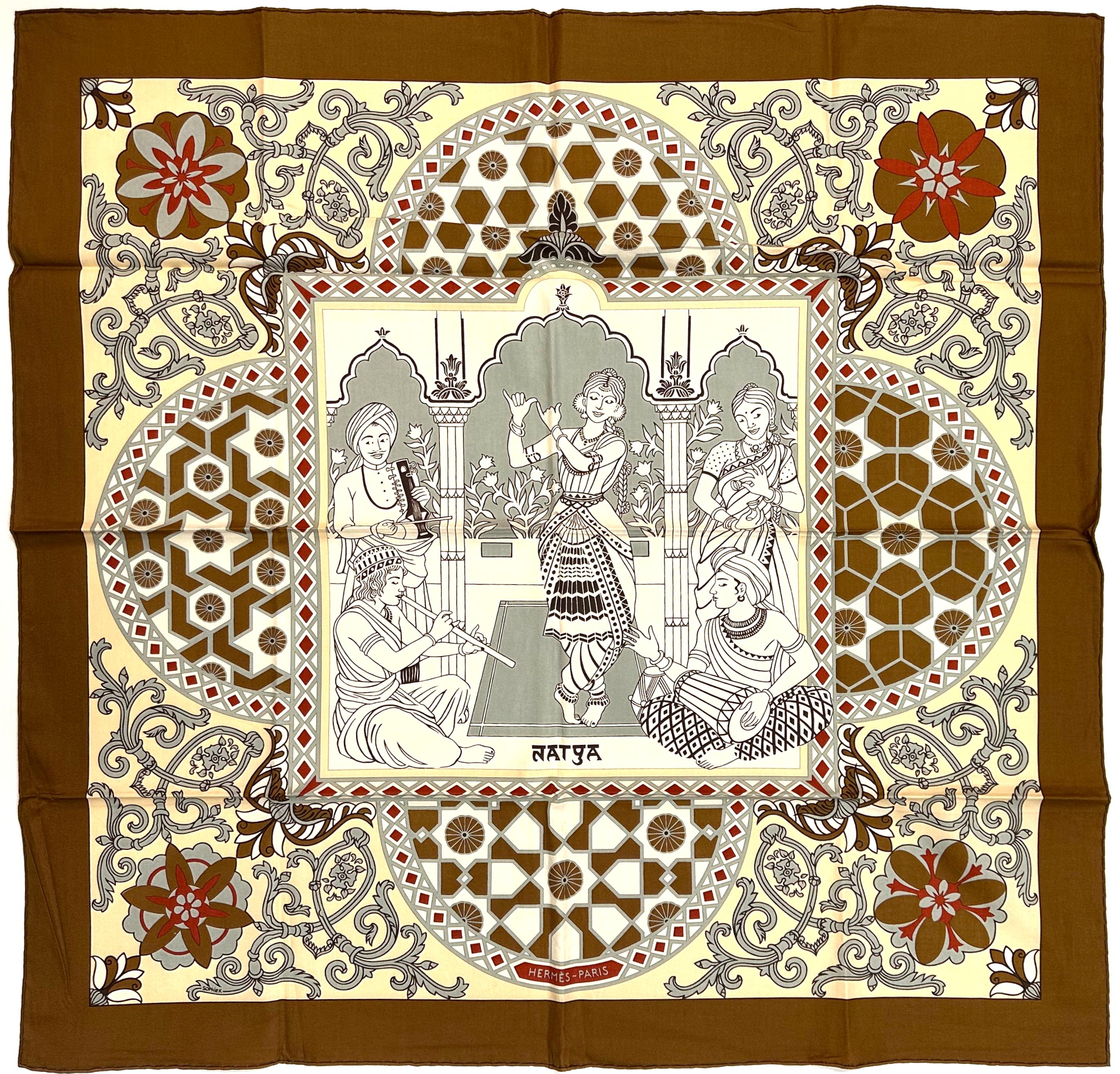 Four Hermes Cotton Scarves In Good Condition For Sale In West Palm Beach, FL