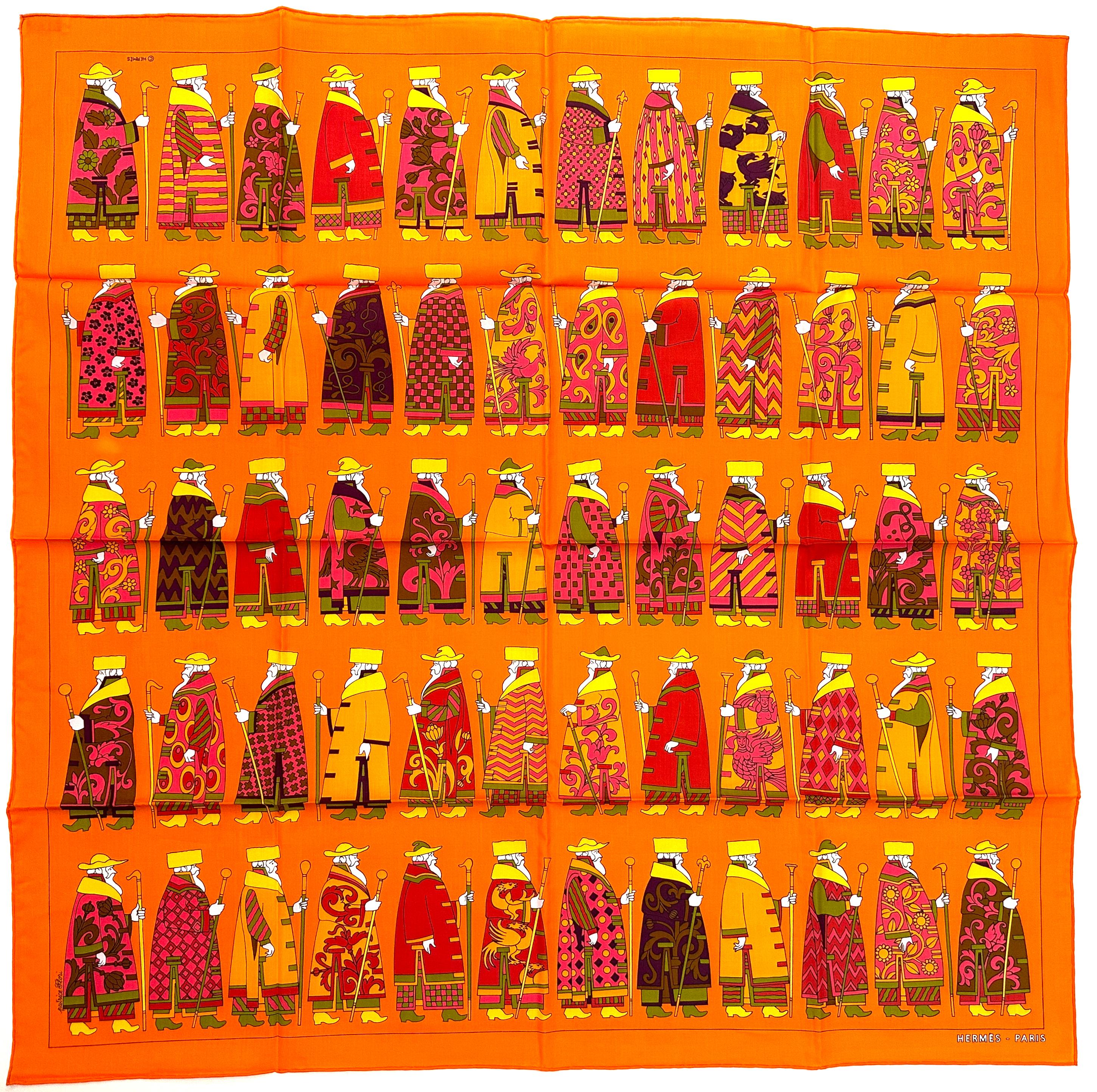 Women's or Men's Four Hermes Cotton Scarves
