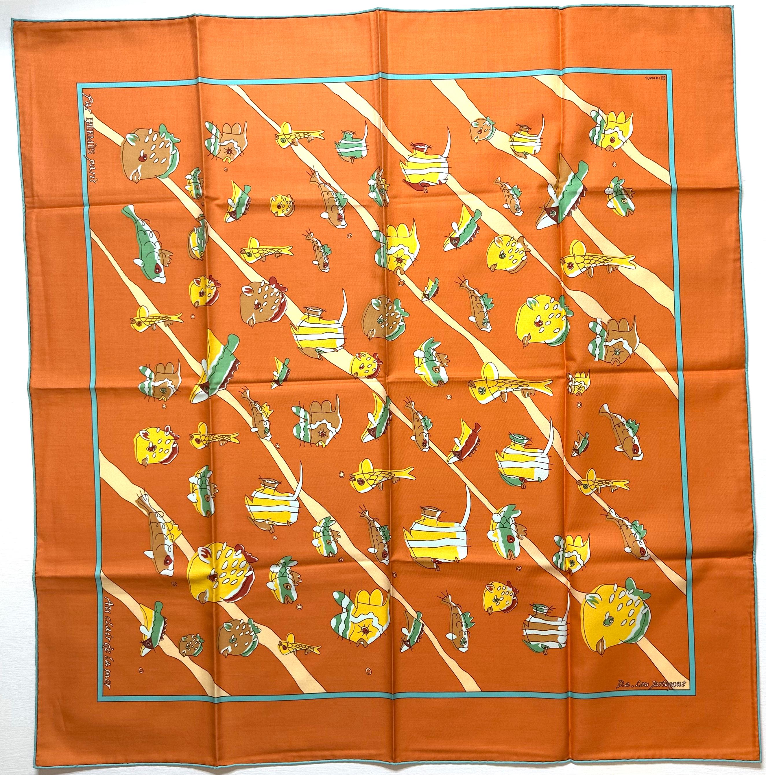 Four Hermes Cotton Scarves For Sale 4