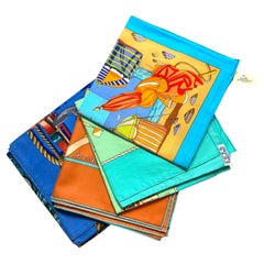 Four Hermes Cotton Scarves