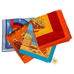  Four Hermes Cotton Scarves