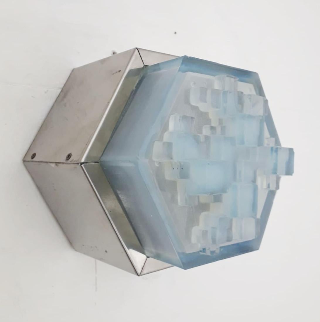 Mid-Century Modern Hexagonal Modular Sconces / Flush Mounts by Poliarte - 3 available For Sale