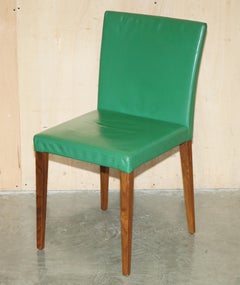 FOUR IMPORTANT & RARE ORIGINAL ROLEX GREEN LEATHER BOUTIQUE DEALERS ARMCHAIRs