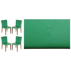 FOUR IMPORTANT & RARE ORIGINAL ROLEX GREEN LEATHER BOUTIQUE DEALERS ARMCHAIRs