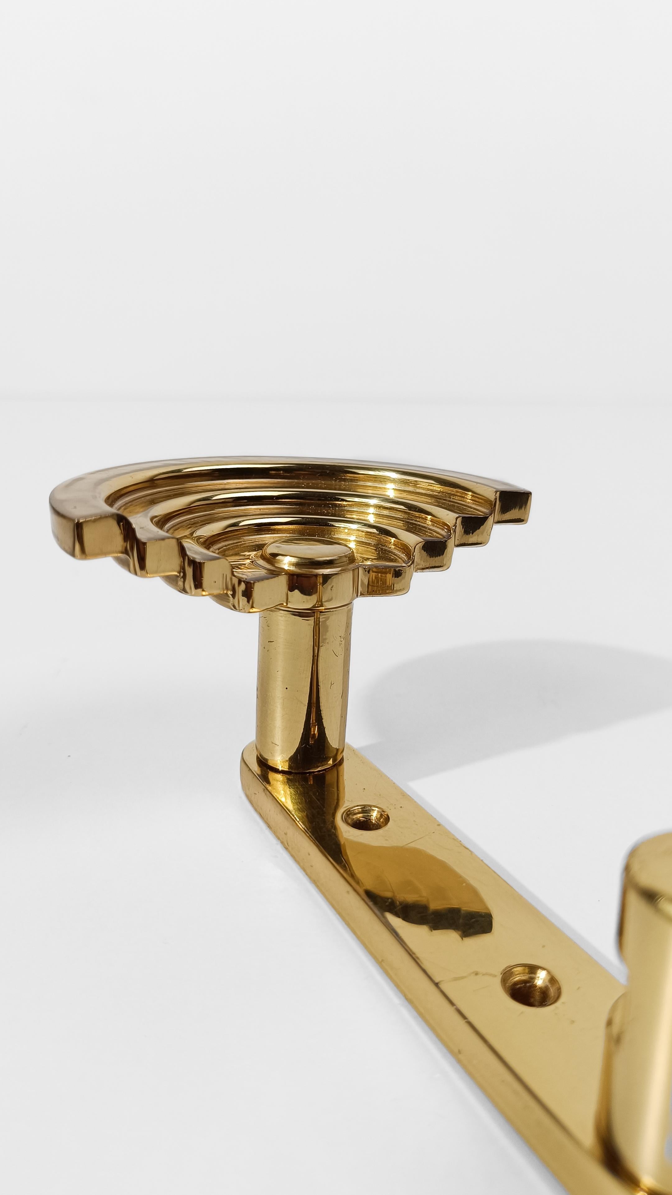 Four Italian Brass Coat Hook Model SE 314, designed By Ettore Sottsass, 80s For Sale 6