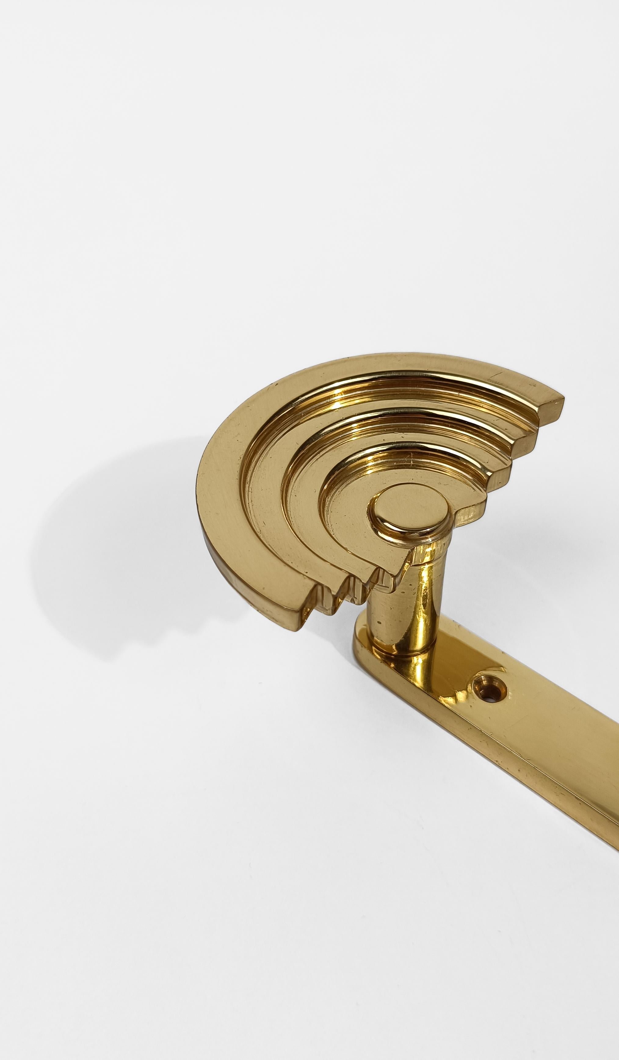 Four Italian Brass Coat Hook Model SE 314, designed By Ettore Sottsass, 80s For Sale 7