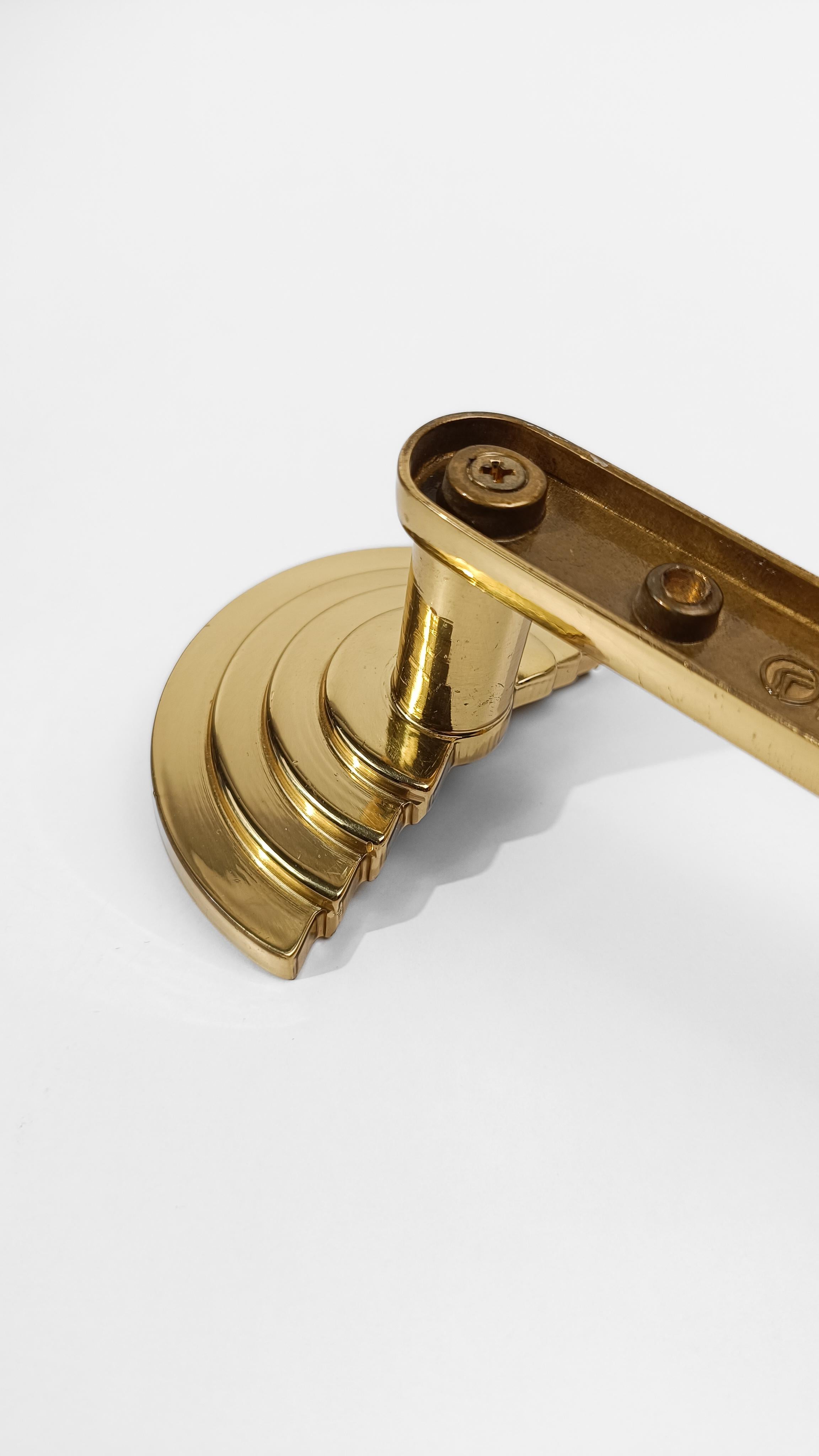 Four Italian Brass Coat Hook Model SE 314, designed By Ettore Sottsass, 80s For Sale 10