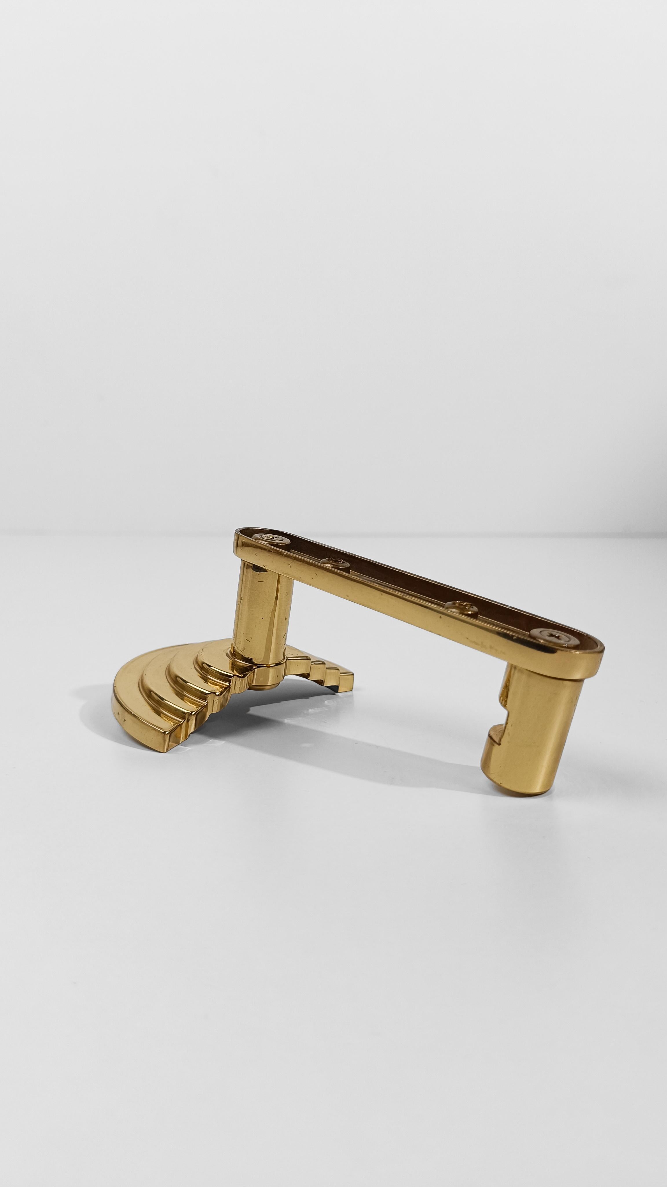 Four Italian Brass Coat Hook Model SE 314, designed By Ettore Sottsass, 80s For Sale 11