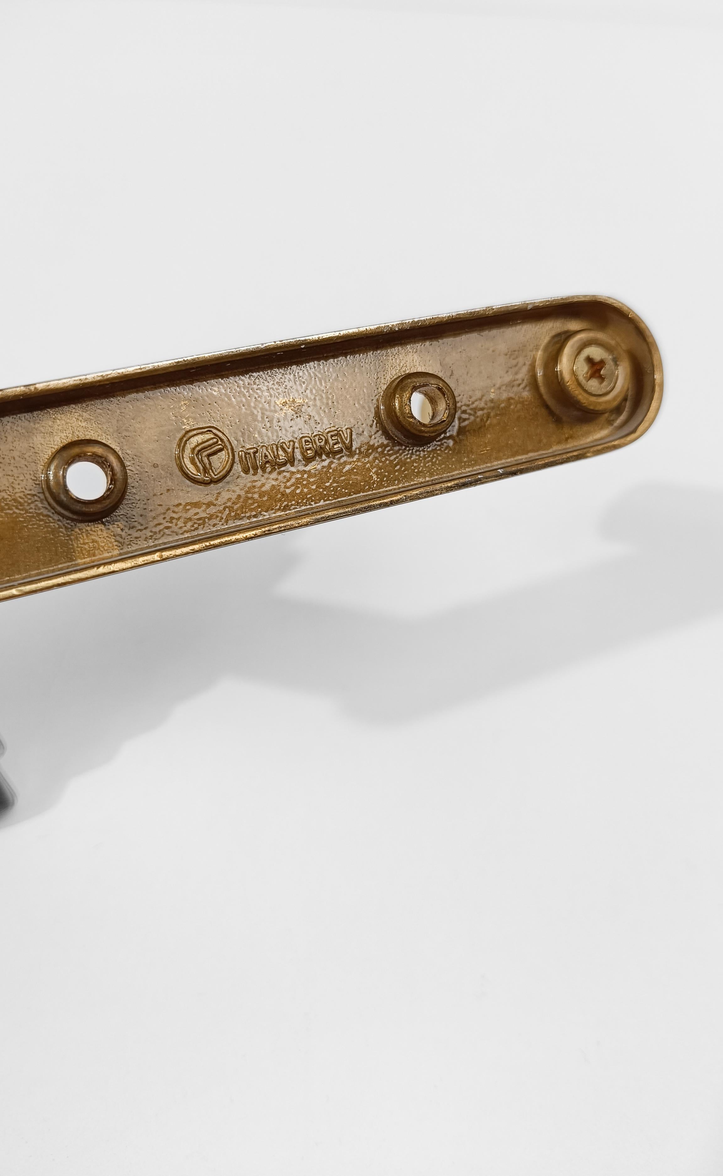 Four Italian Brass Coat Hook Model SE 314, designed By Ettore Sottsass, 80s For Sale 12