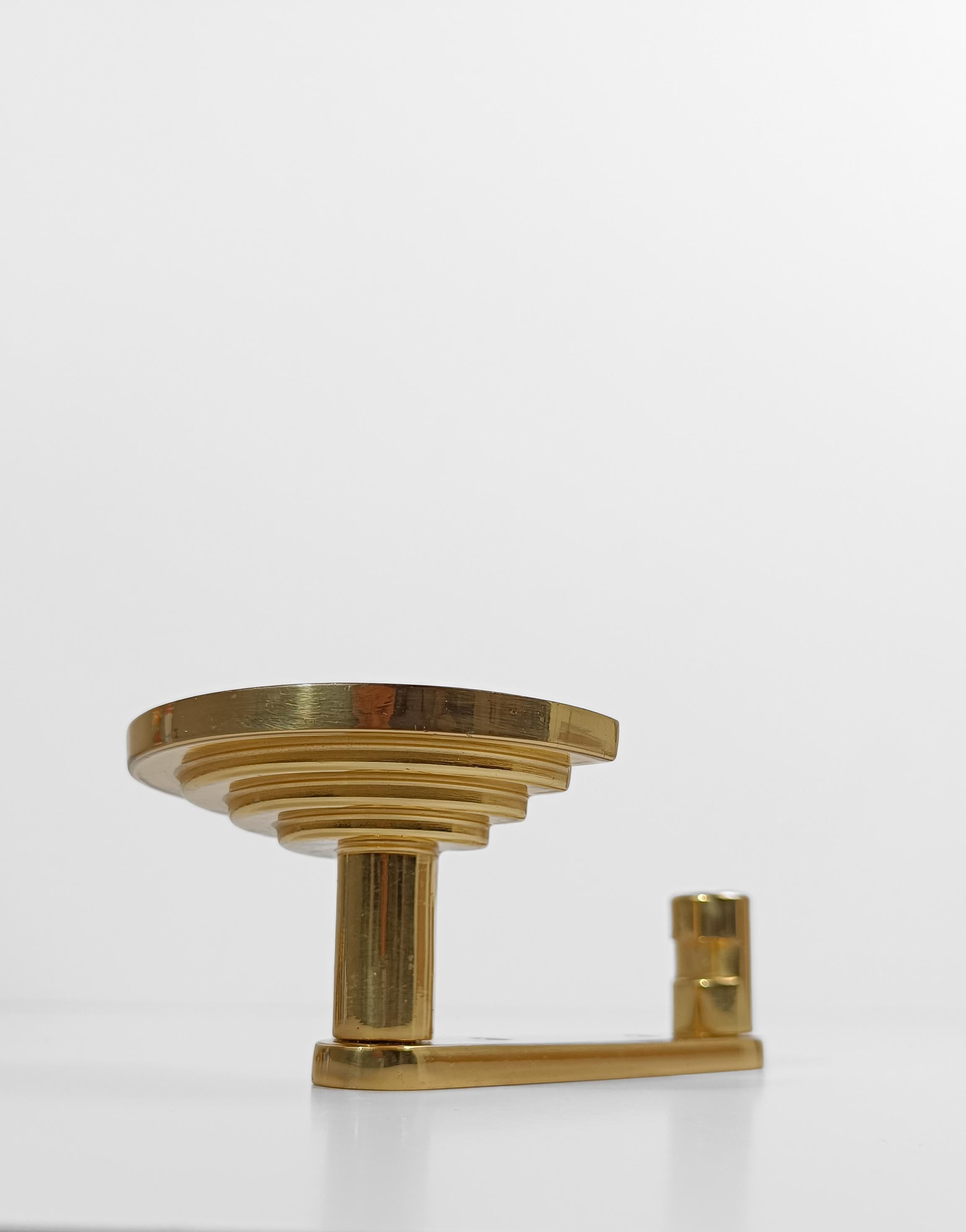 Four Italian Brass Coat Hook Model SE 314, designed By Ettore Sottsass, 80s For Sale 14
