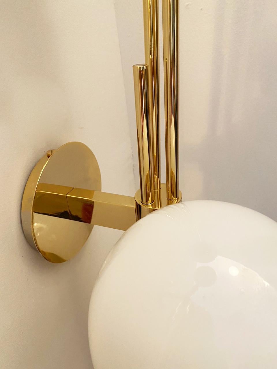  Four Italian Brass Gold Plated Wall Sconces, in Stock 3