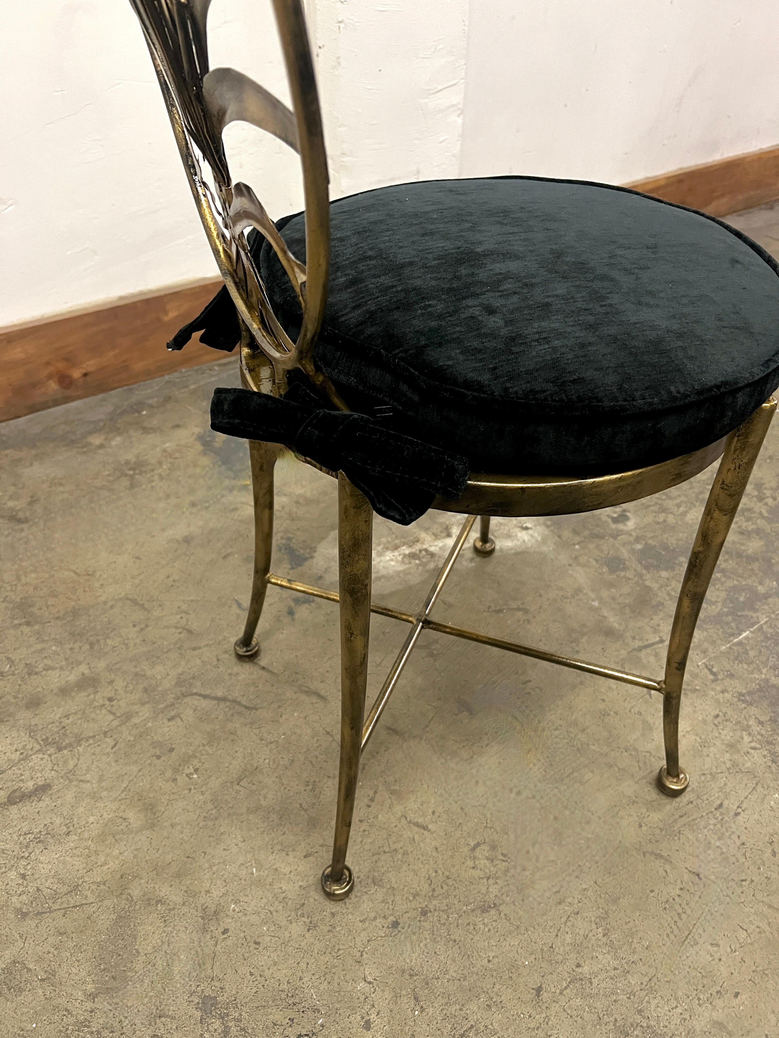 Four Italian Brass Patinated Sheath of Wheat chairs by S. Salvadori In Good Condition In Los Angeles, CA