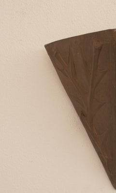 four Italian brutalist wall sconces, bronze HUGE