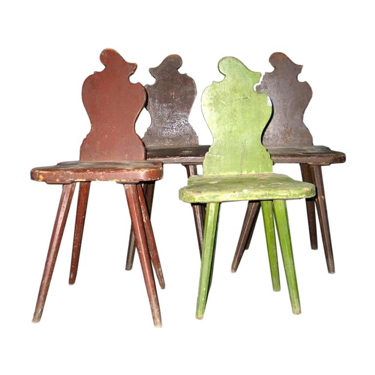 Four Italian Futurist 'Sgabello' Chairs or Stools