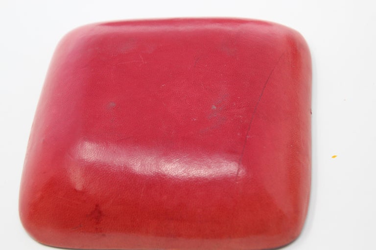 Italian Leather Backed Decorative Ceramic Dishes Or Change Trays