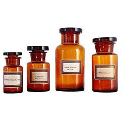 Used Four Italian Medicine Bottles, Early 1900s