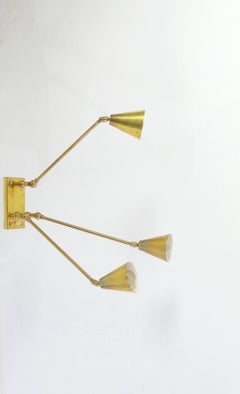 Four Italian Midcentury Brass Spotlights