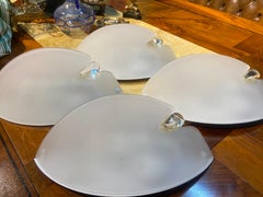 Four Italian Modern Wall Lights Hand Crafted Smoked Murano Glass By AV Mazzega