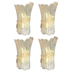Vier Wandleuchter aus italienischem Murano-Glas von Barovier & Toso 1970'.