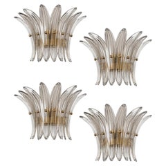 Four Italian Palmette Sconces Barovier & Toso Style, Murano