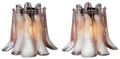 Four Italian Pink Petal Murano Sconces