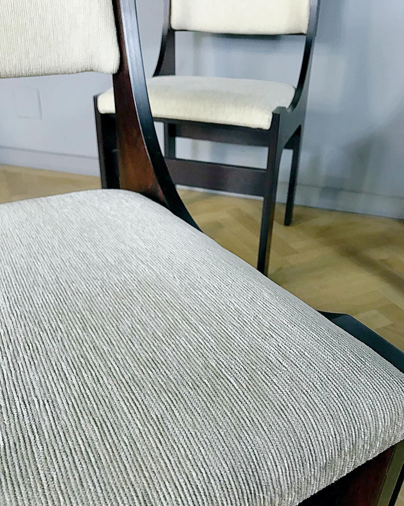 Four Italian Postmodern Sculptural Walnut Dining Chairs, 1980s, Italy 3