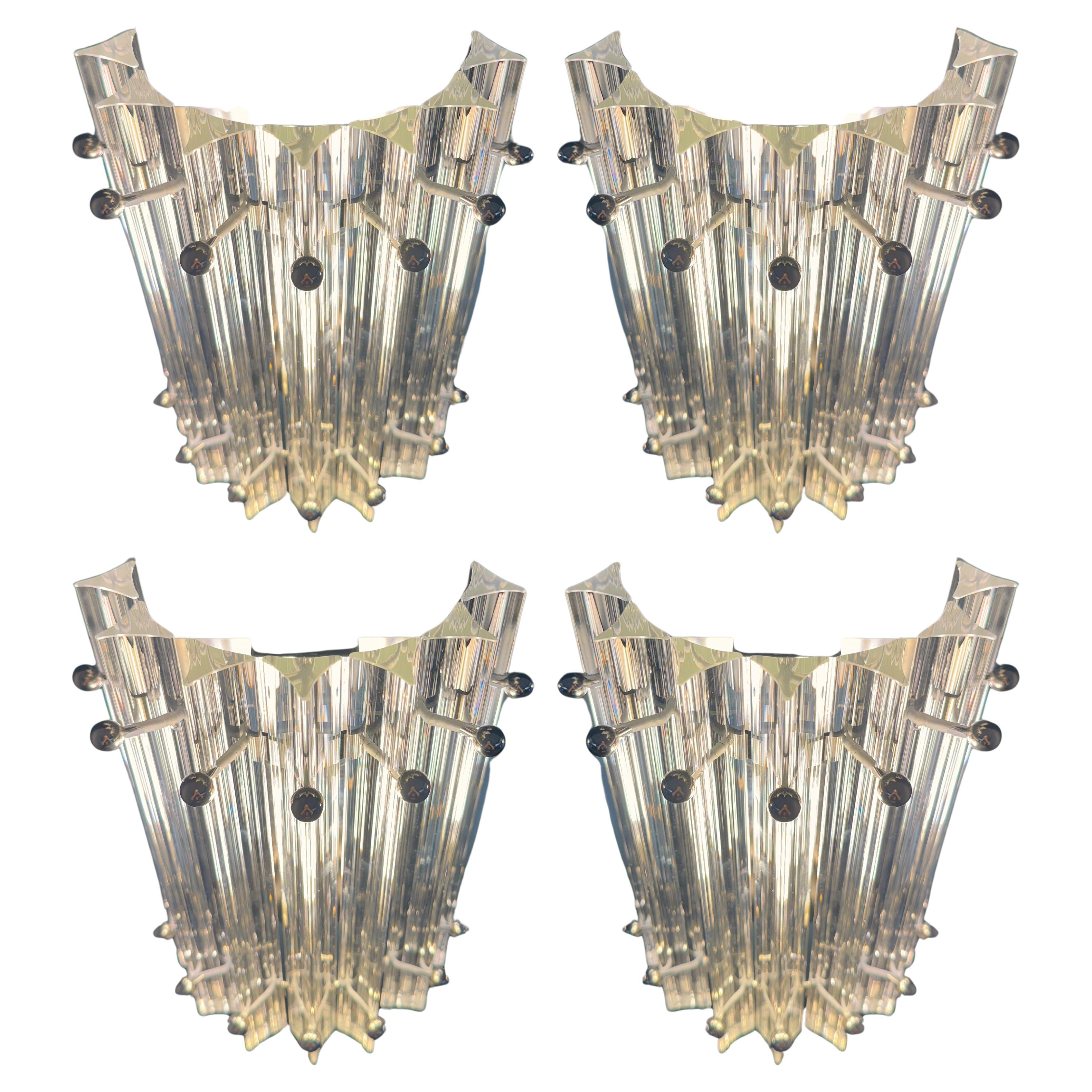 Four Italian Wall Sconce, Venini Style Murano, 1990s For Sale