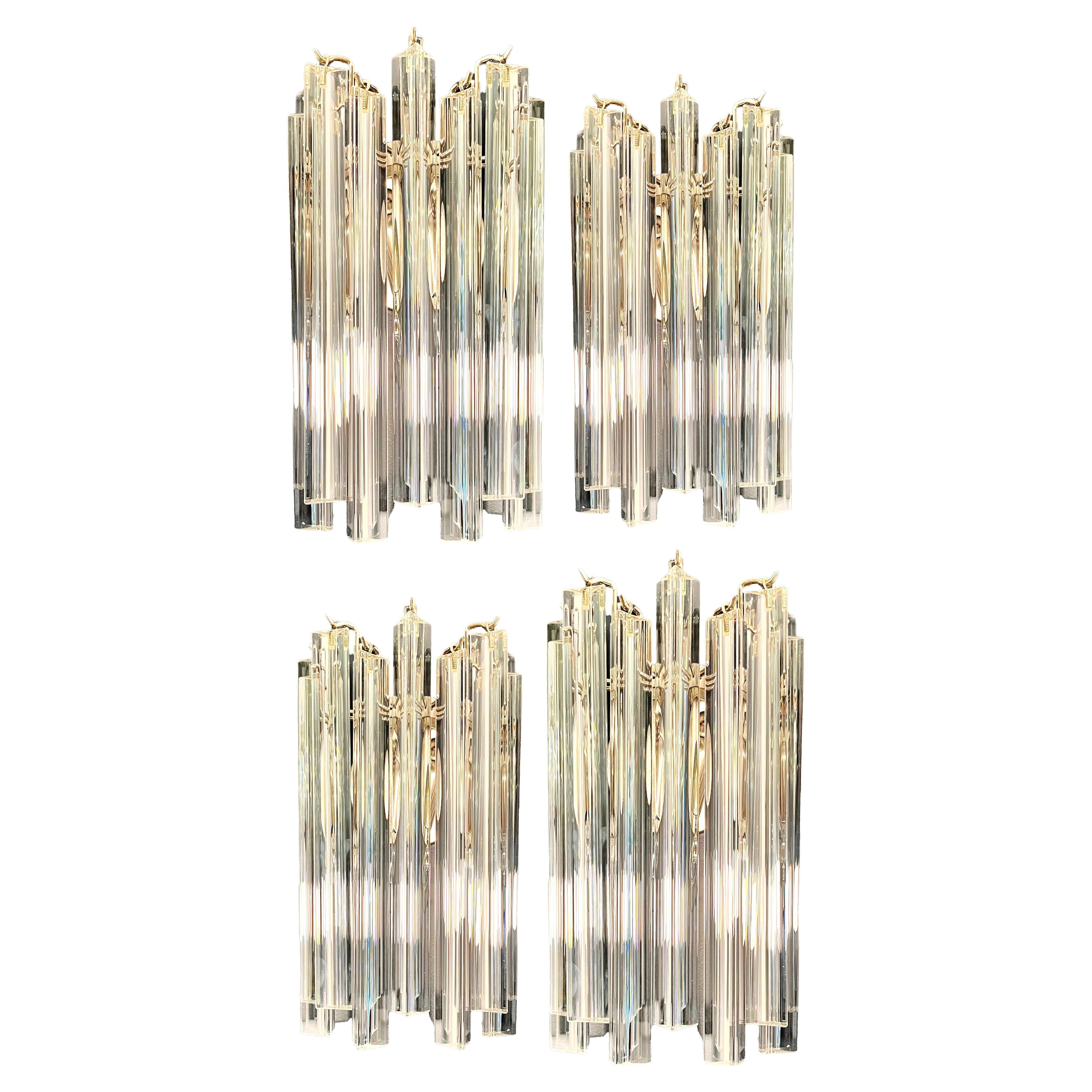 Four Italian Wall Sconce, Venini Style Murano, 1990s