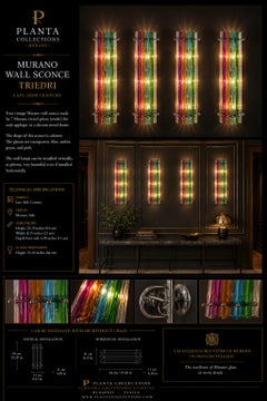 Four Italian Wall Sconces, Venini Style Murano, 1990s