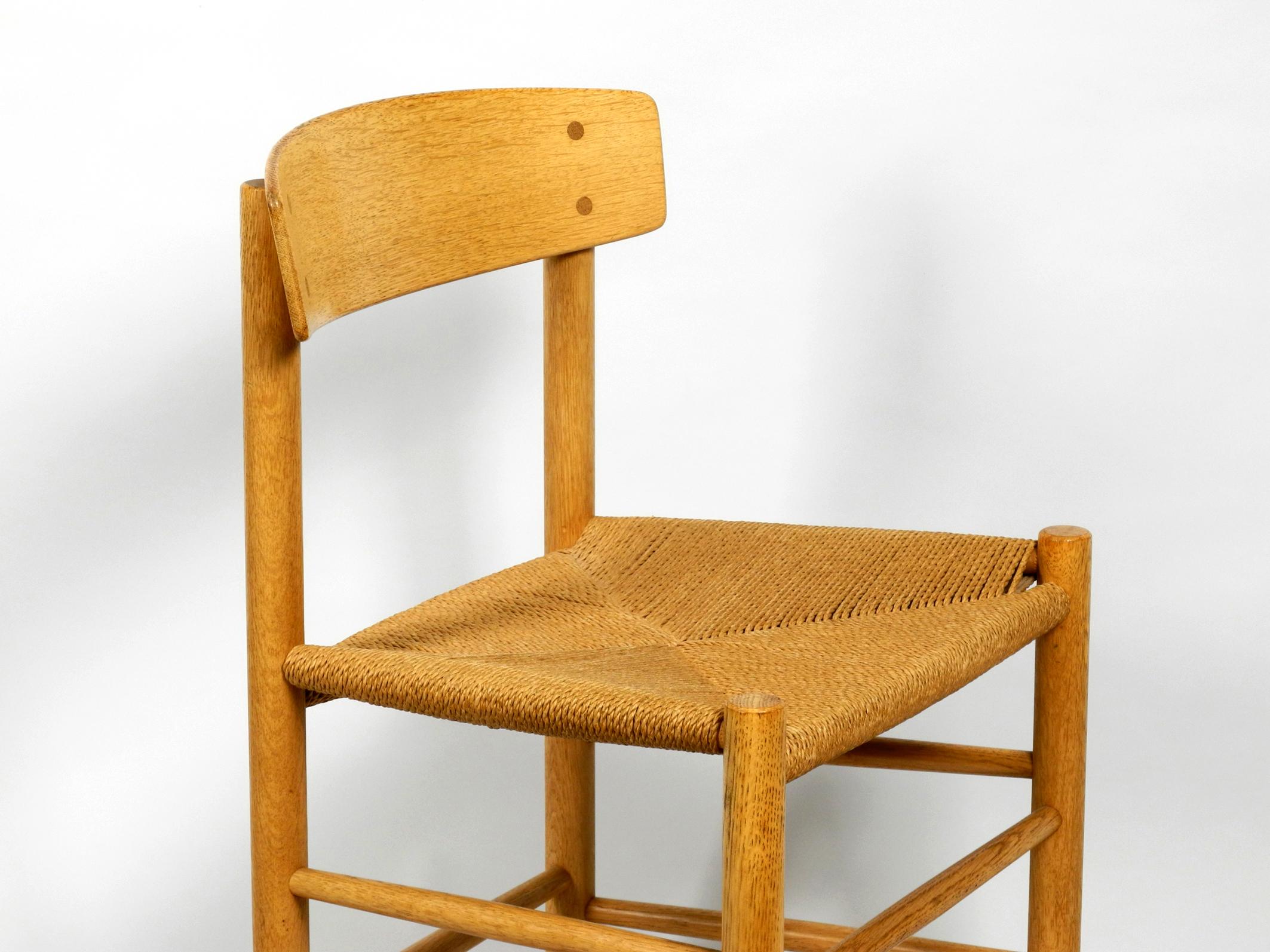 Four J39 Mogensen Chairs in Oak and Cord Weaving by Børge Mogensen Fredericia 7