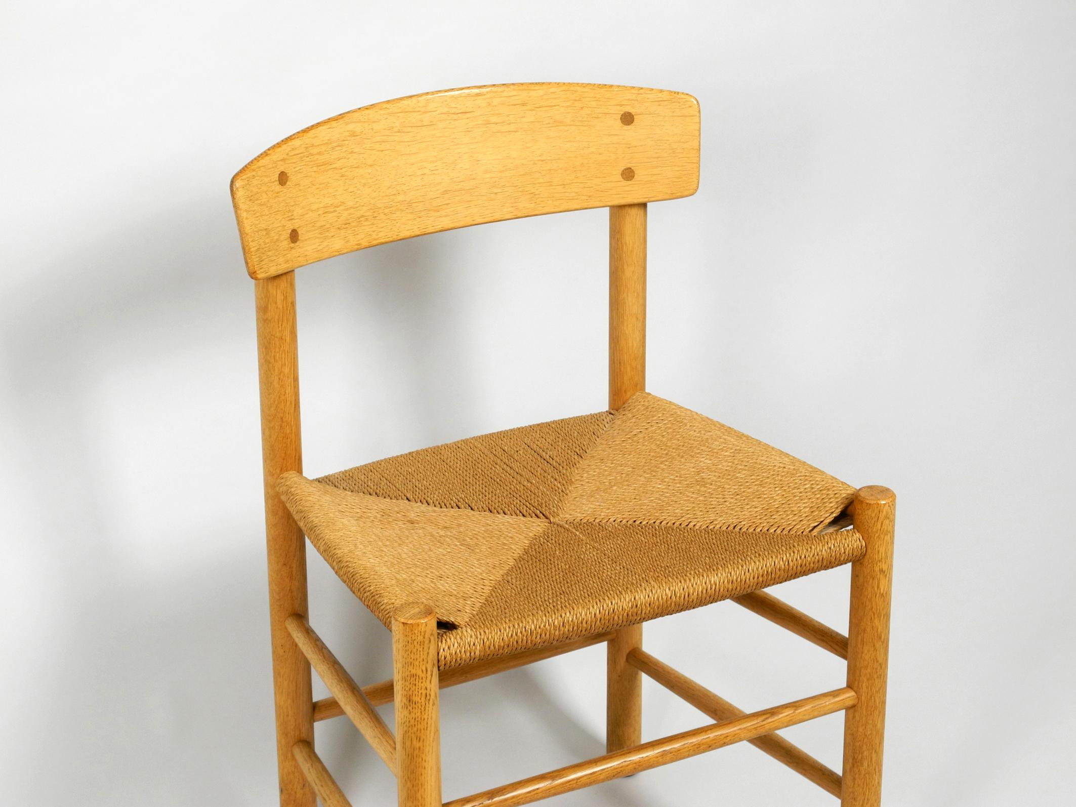 Four J39 Mogensen Chairs in Oak and Cord Weaving by Børge Mogensen Fredericia 8