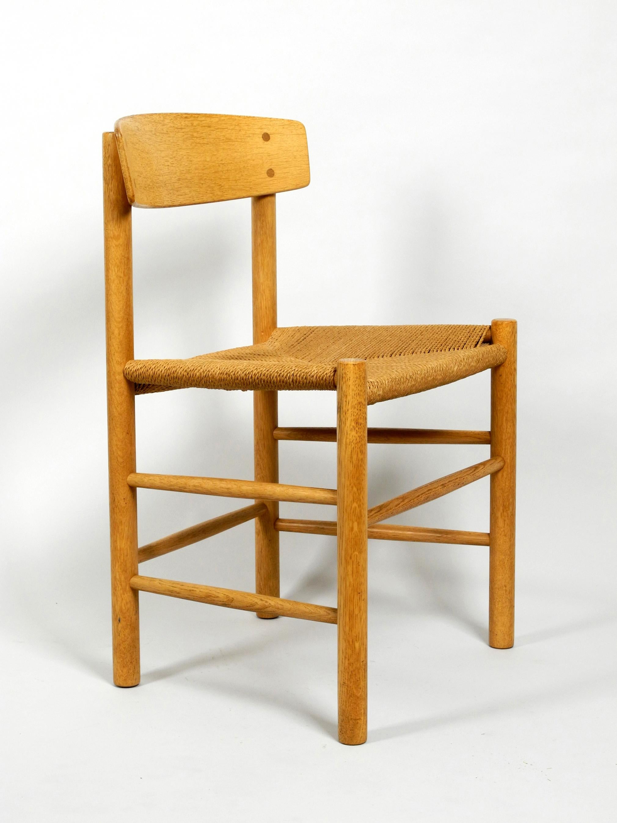 Danish Four J39 Mogensen Chairs in Oak and Cord Weaving by Børge Mogensen Fredericia