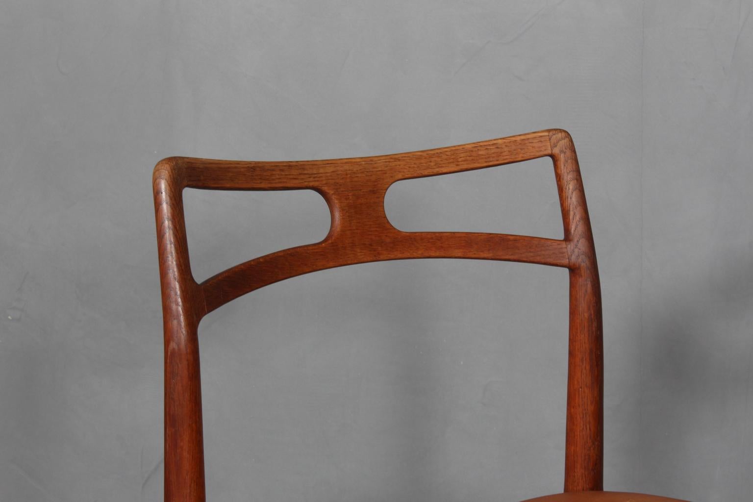 Scandinavian Modern Four Johannes Andersen Teak Dining Chairs, Model 96, Christian Linneberg, 1960s