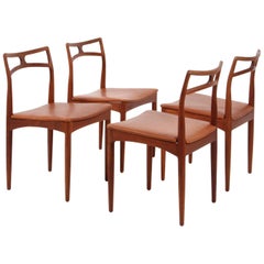 Four Johannes Andersen Teak Dining Chairs, Model 96, Christian Linneberg, 1960s