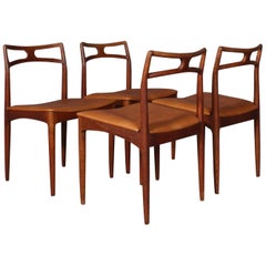 Four Johannes Andersen Teak Dining Chairs, Model 96, Christian Linneberg, 1960s