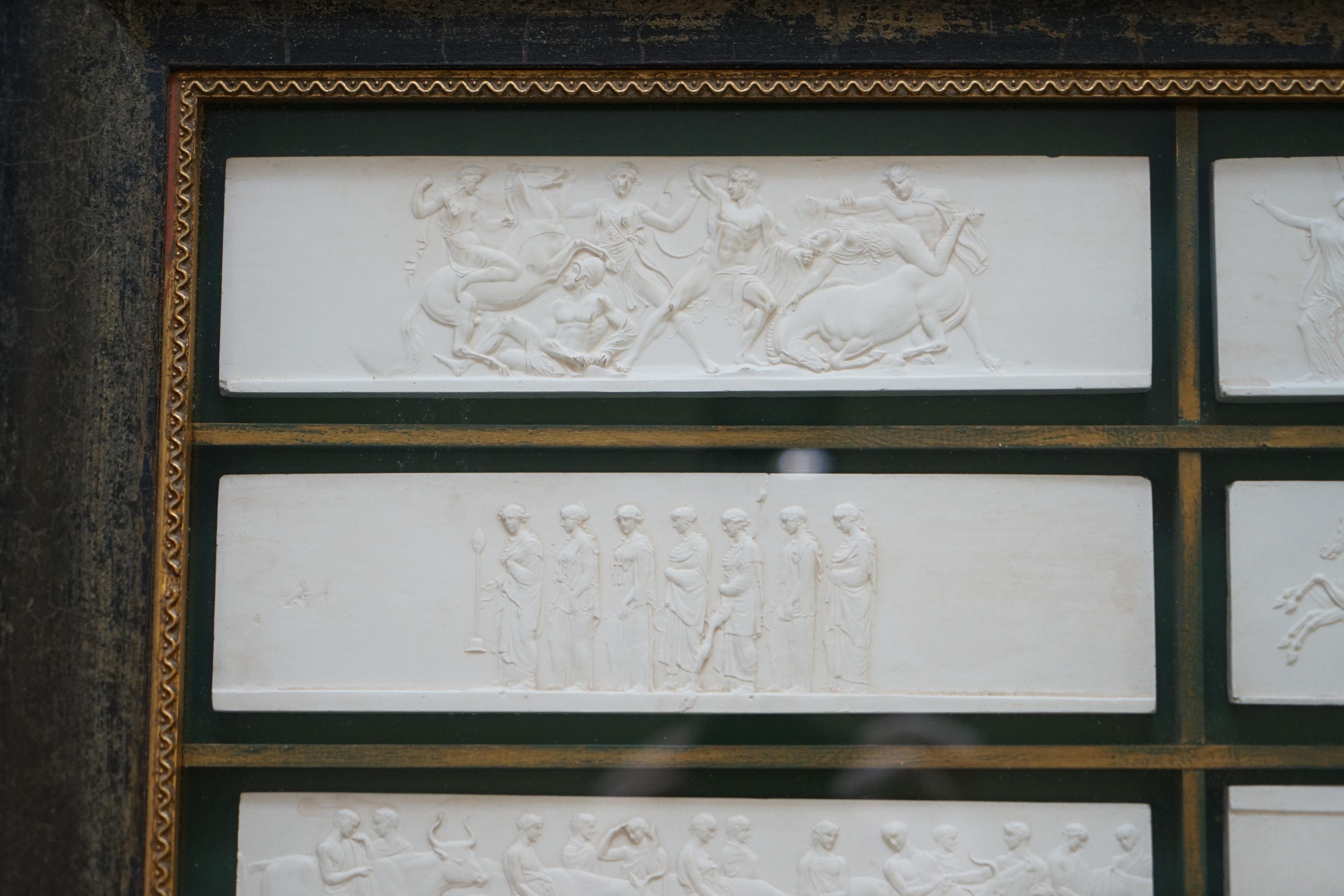 Hand-Crafted Four John Henning Large Framed Victorian Grand Tour Plaster Parthenon Friezes 4
