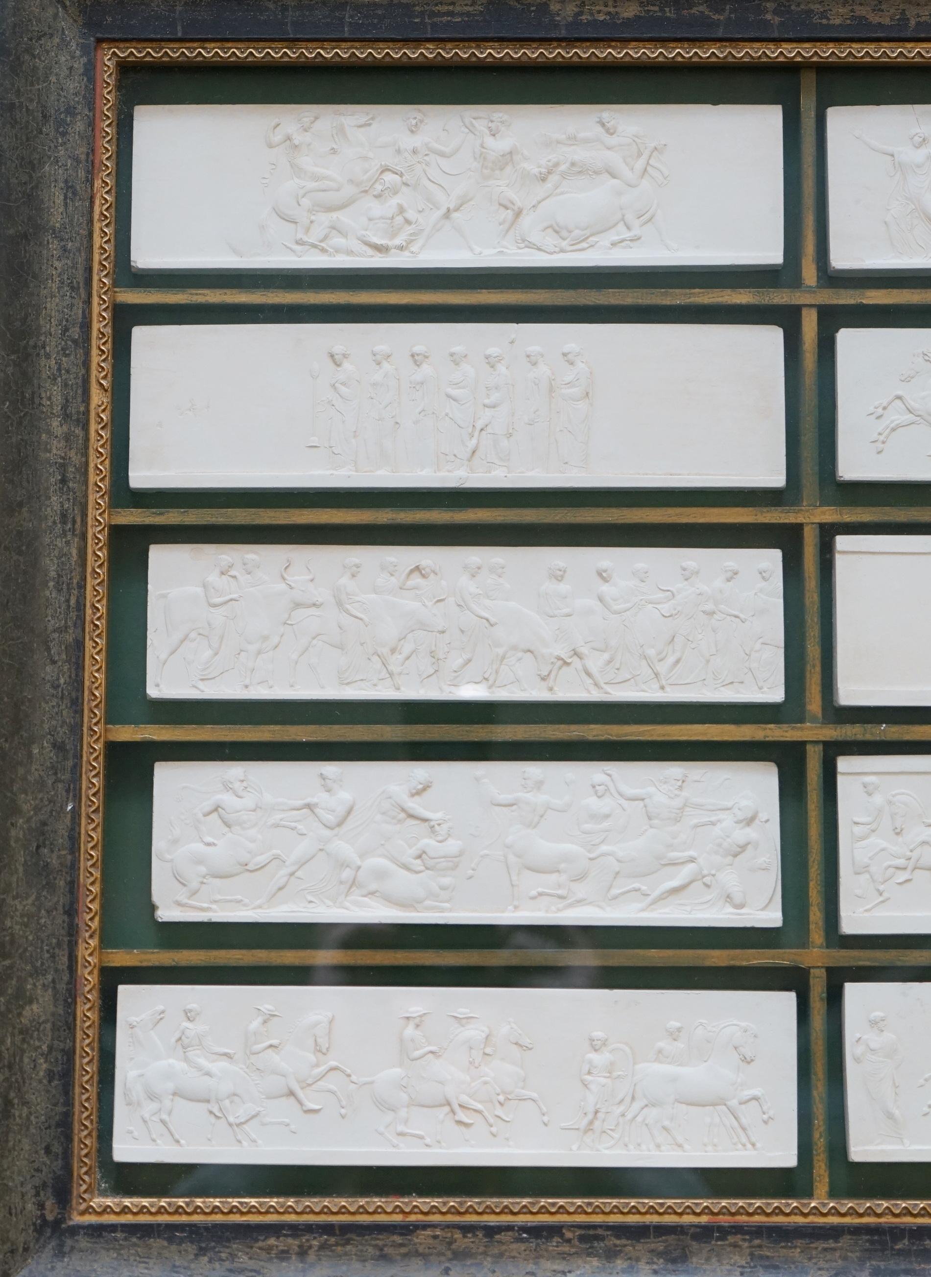 Four John Henning Large Framed Victorian Grand Tour Plaster Parthenon Friezes 4 1