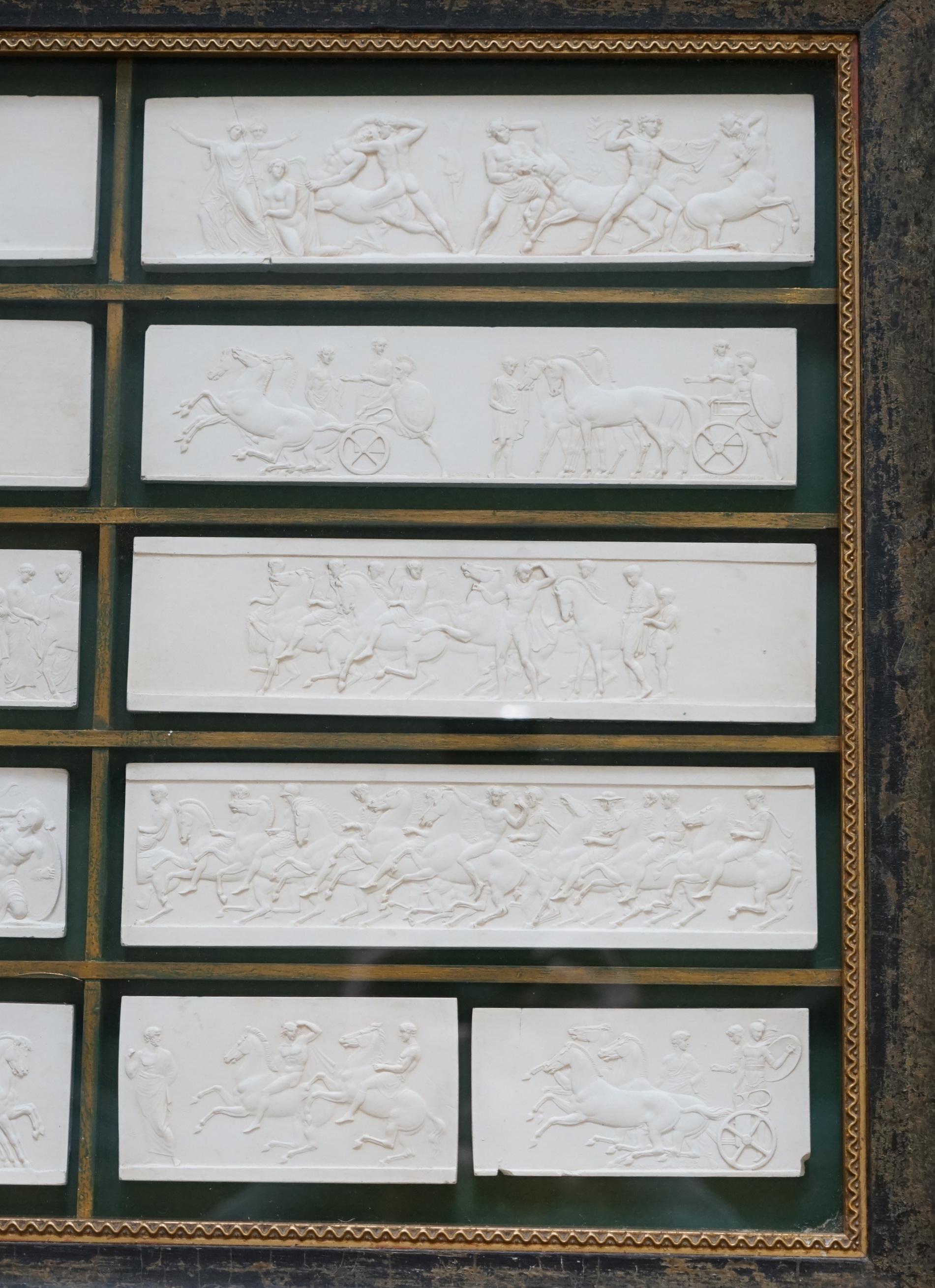 Four John Henning Large Framed Victorian Grand Tour Plaster Parthenon Friezes 4 2