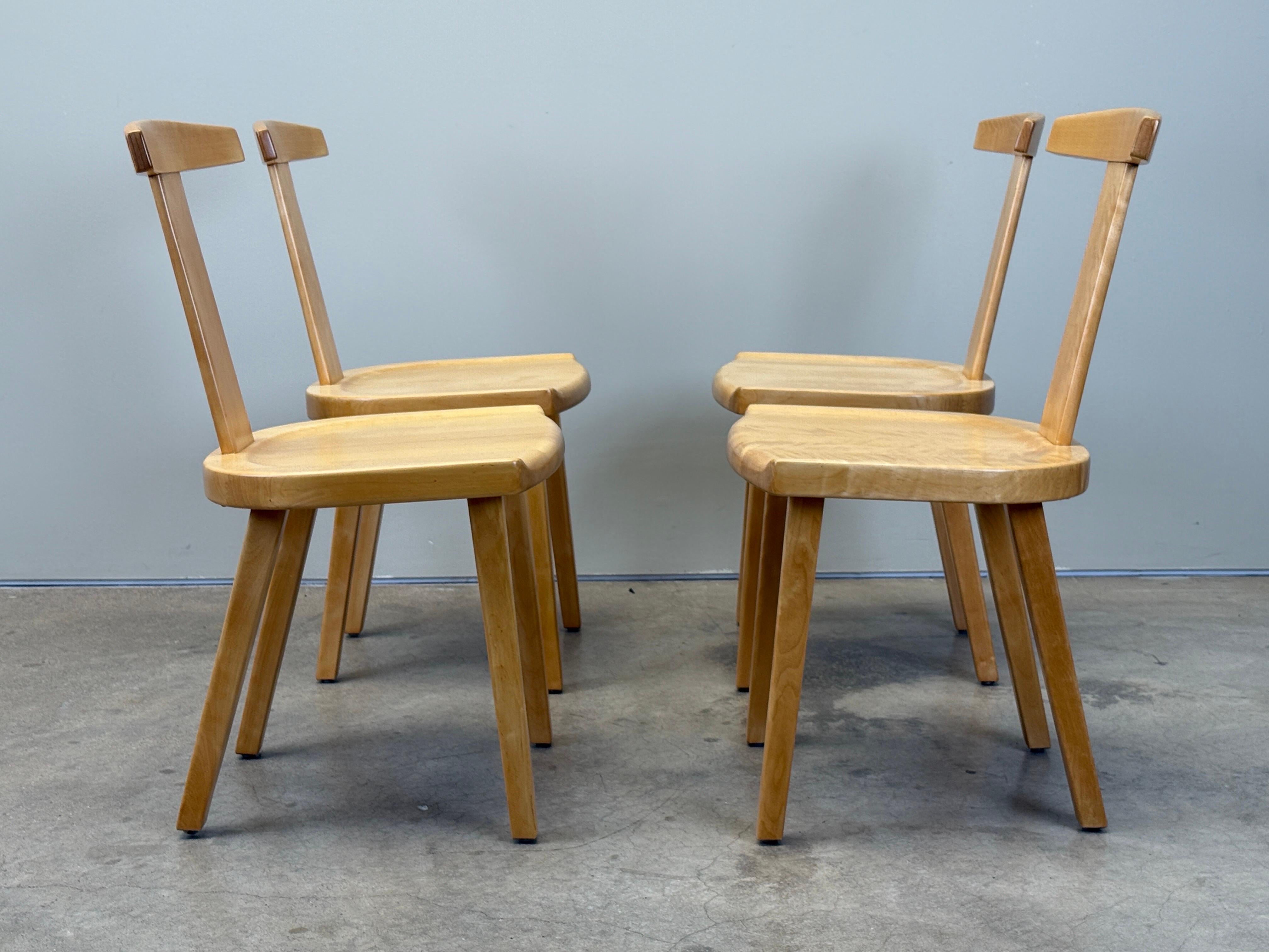 Four 'Juha' Chairs in Solid Birch by Olavi Hänninen for HMN For