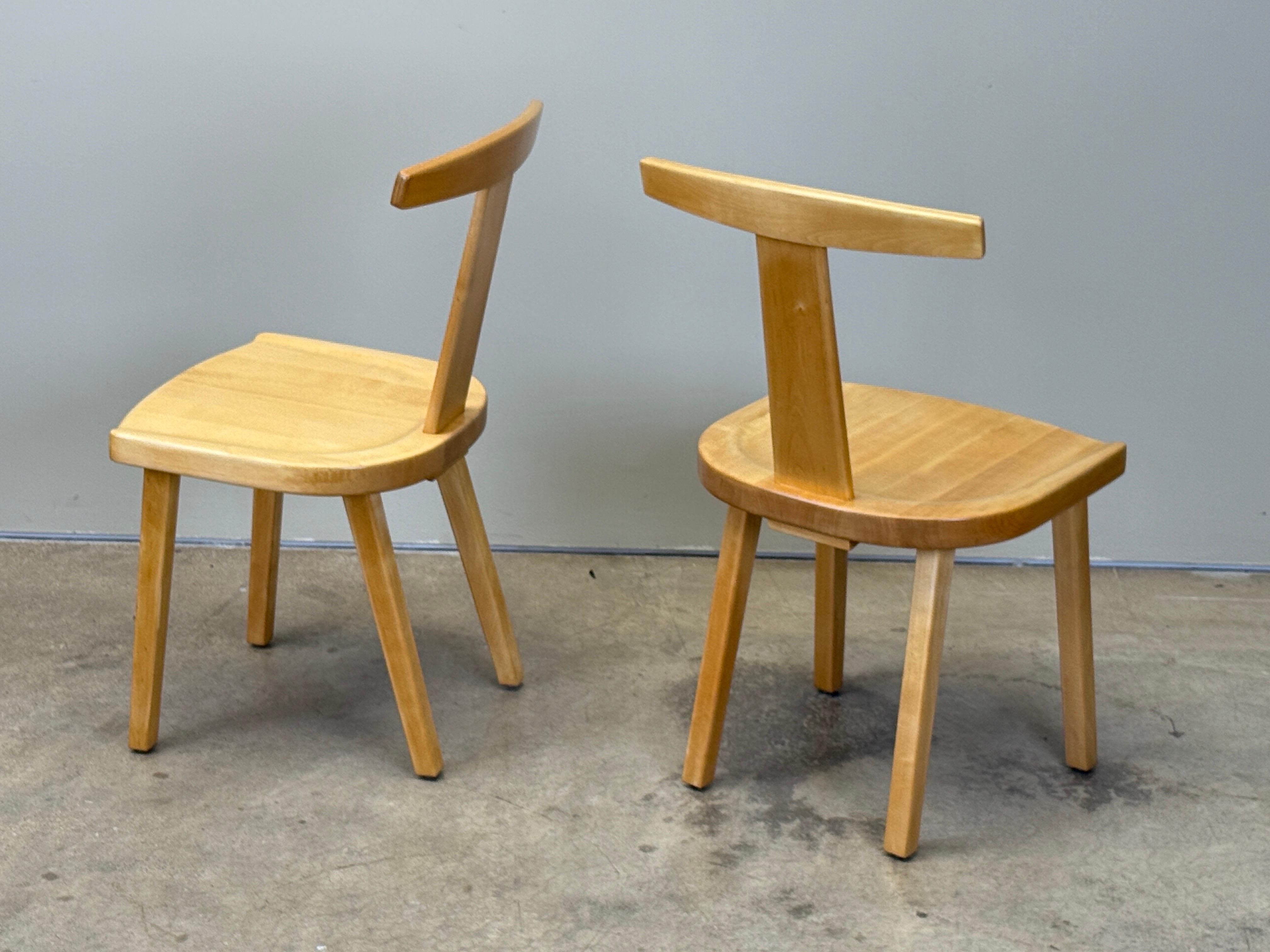 Four 'Juha' Chairs in Solid Birch by Olavi Hänninen for HMN For