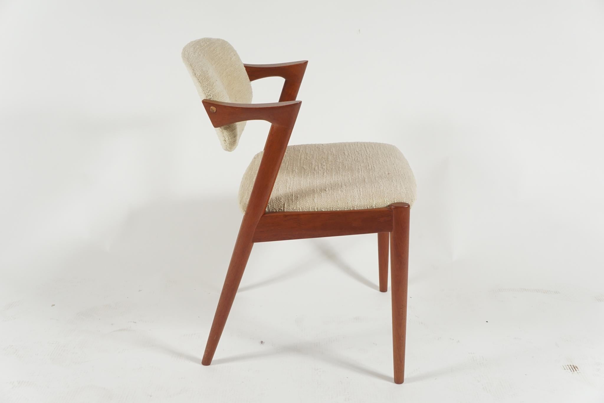 Four Kai Kristiansen Chairs in Teak with Original Upholstery 1